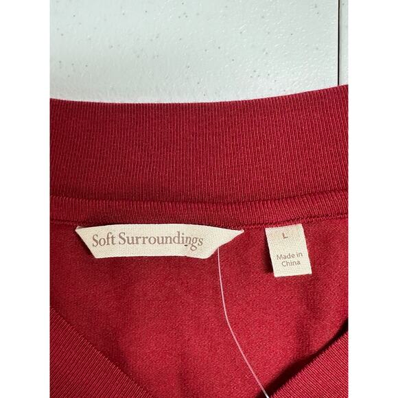 Soft‎ Surroundings Top Womens Large Red Madeline Tunic Minimalist Lagenlook NWT - Picture 6 of 10
